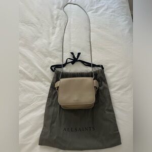 Taupe leather all saints crossbody